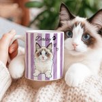 Tasse en céramique personnalisée avec photo de l'animal de compagnie 11 oz 15 oz avec nom Cadeau d'anniversaire pour les propriétaires d'animaux de compagnie Lovers
