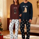 Personlig flerfärgad långärmad pyjamas set för husdjursälskare och ägare med text perfekt som födelsedagspresent