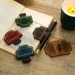 Personalised Engraved Name Magnetic Leather Bookmark Clip with Pen Holder Reading Supplies Birthday School Office Gift for Book Lover Bookworm