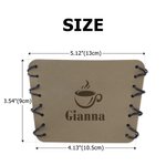 Personlig kaffekoppshylsa i läder med graverat namn Passar 10 oz - 20 oz koppar Daglig användning Jubileum Uppmuntrande present till kaffeälskare Arbetare