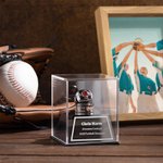 Personalized Engraved Championship Ring Display Acrylic Case for Fantasy Football Baseball Softball Ring Gift for Ball Game Sport Lover