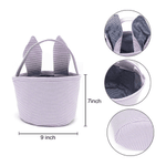 Personalized Cartoon Character Excavator Easter Eggs Striped Easter Basket with Name and Bunny Ears Easter Party Favor Eggs Hunting Gift for Kids