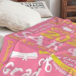 Personalized Graduation Inspiration Multicolor Soft Fleece Name Blanket with Year and School Name Class of 2026 Graduation Gift for Graduate
