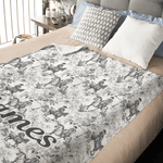 Personalised Retro Western Cowboy Horse Soft Throw Blanket with Name Home Decor Birthday Anniversary Gift for Cowboy Lovers Friends