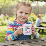 Personlig Stars Cloud Rainbow Alphabet 12 oz farget emaljekopp med navn Tilbake til skolen bursdagsgave til gutter jenter