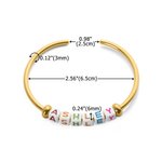 Personalisierte Muticolor Beaded Name Armreif Armband Zierlich Schmuck Geburtstag Jahrestag Geschenk für Frauen