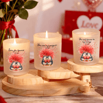 Personalized Cartoon Couple Penguin Heart LED Candle Jar  with Title and Name Home Decor Valentine's Day Anniversary Gift for Couple