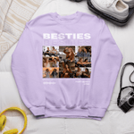 Gepersonaliseerde Besties 8 Foto's Zacht T-shirt Sweatshirt Hoodie met Naam Dagelijks Dragen Vriendschapscadeau voor Besties