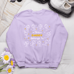 Personalized Cute Line Cartoon Character Soft T-shirt Sweatshirt with Name Birthday Gift for Family Grandma Mom
