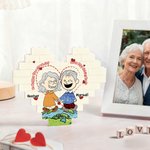 Personalisierte Comic-Charakter Paar Herz ABS Building Block Puzzle mit Namen Überraschung Jahrestag Valentinstag Geschenk für Paar
