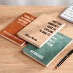Personalised Humorous Text A5 PU Leather Daily Planner Journal Notebook with Name and 200 Lined Pages Birthday Gift for Colleague Friend