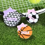 Personalised Baseball Softball Soccer Sports Bow Design Bag Charm with Name Accessories for Bogg Birthday Gift for Sports Lovers