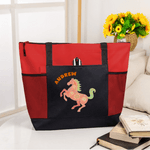 Personlig flerfarget blomstret hesteveske med stor kapasitet i Oxford med navn og nettinglommer Hestetrening Daglig bruk Gave til hesteeiere Ryttere