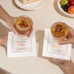 Tovagliolo da cocktail in lino personalizzato multicolore con design Mahjong e nome Set di 4 regali di compleanno per la famiglia e gli amici amanti del Mahjong