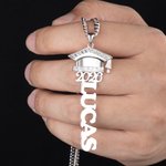 Personalisierte Klasse von 2026 Graduierung Kappe Zirkon Halskette mit Namen Minimalistische Schmuck Graduierung Geschenk für Absolventen