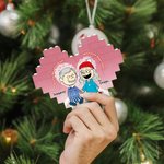 Personalisierte Comic-Charakter Paar Herz ABS Building Block Puzzle mit Namen Überraschung Jahrestag Valentinstag Geschenk für Paar