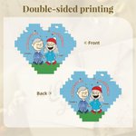 Personalisierte Comic-Charakter Paar Herz ABS Building Block Puzzle mit Namen Überraschung Jahrestag Valentinstag Geschenk für Paar