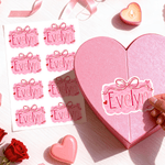 Personalisierte niedlichen Bogen Herz rosa Aufkleber mit Namen Satz von 2 Geschenk Dekor Valentinstag Geschenk für Kinder Frauen Männer