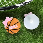 Personalised Baseball Softball Soccer Sports Bow Design Bag Charm with Name Accessories for Bogg Birthday Gift for Sports Lovers