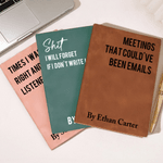 Personalised Humorous Text A5 PU Leather Daily Planner Journal Notebook with Name and 200 Lined Pages Birthday Gift for Colleague Friend