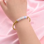 Personalisierte Muticolor Beaded Name Armreif Armband Zierlich Schmuck Geburtstag Jahrestag Geschenk für Frauen