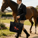 Personlig flerfarget blomstret hesteveske med stor kapasitet i Oxford med navn og nettinglommer Hestetrening Daglig bruk Gave til hesteeiere Ryttere