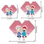 Personalisierte Comic-Charakter Paar Herz ABS Building Block Puzzle mit Namen Überraschung Jahrestag Valentinstag Geschenk für Paar