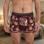 Personalized Face Photo Magic Hat Men's Underwear with Name Valentine's Day Anniversary Birthday Gift for Husband Boyfriend