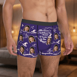 Personalized Face Photo Magic Hat Men's Underwear with Name Valentine's Day Anniversary Birthday Gift for Husband Boyfriend