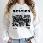 Gepersonaliseerde Besties 8 Foto's Zacht T-shirt Sweatshirt Hoodie met Naam Dagelijks Dragen Vriendschapscadeau voor Besties