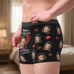 Personalised Funny Face Photo Brief Boxer Men's Underwear with Name Valentine's Day Anniversary Birthday Gift for Husband Boyfriend