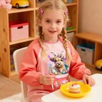 Personalized Bunny Ears Highland Cow Kid Painting Baking Apron with Name and Front Pocket Outdoor Activities Easter Gift for Kids