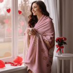 Personalized Heart Rose Cupid Soft Throw Blanket with Name Home Decor Valentine's Day Gift for Couple