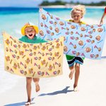 Personalized 67 Meme Oversized Microfiber Beach Towel with Face Photos Beach Party Essential Birthday Gift for Gen Z Teenagers Friends