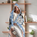 Coperta personalizzata con cappuccio con stampa a zampa e collage di foto di 4 o 6 cani e gatti con nome Regalo di cordoglio per la perdita di un animale domestico