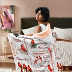 Gepersonaliseerd Een knuffel uit de hemel kardinaal Zachte capuchondeken met naam Herinneringsgeschenk Kerstcadeau voor familie