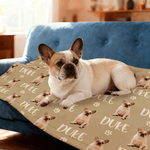 Personalized Cute Paw Print Face Photo Soft Pet Blanket with Name Home Decor Birthday Gift for Pet Owners