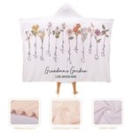 Personalisierte Aquarell Geburt Blume Kapuzendecke mit Namen weichen warmen floralen Home Dekoration Geburtstagsgeschenk für Familie
