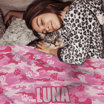 Personalized Camouflage Paw Print Soft Pet Blanket with Name Home Decor Birthday Adoption Anniversary Gift for Pet Owners