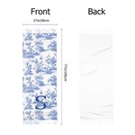 Personalized Toile De Jouy Floral Initial Name Soft Warm Scarf with Tassel Winter Accessory Anniversary Birthday Gift for Women