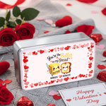Personalised Funny Food Pattern Food-Grade Metal Biscuit Storage Tin with Name Valentine's Day Birthday Gift for Couple