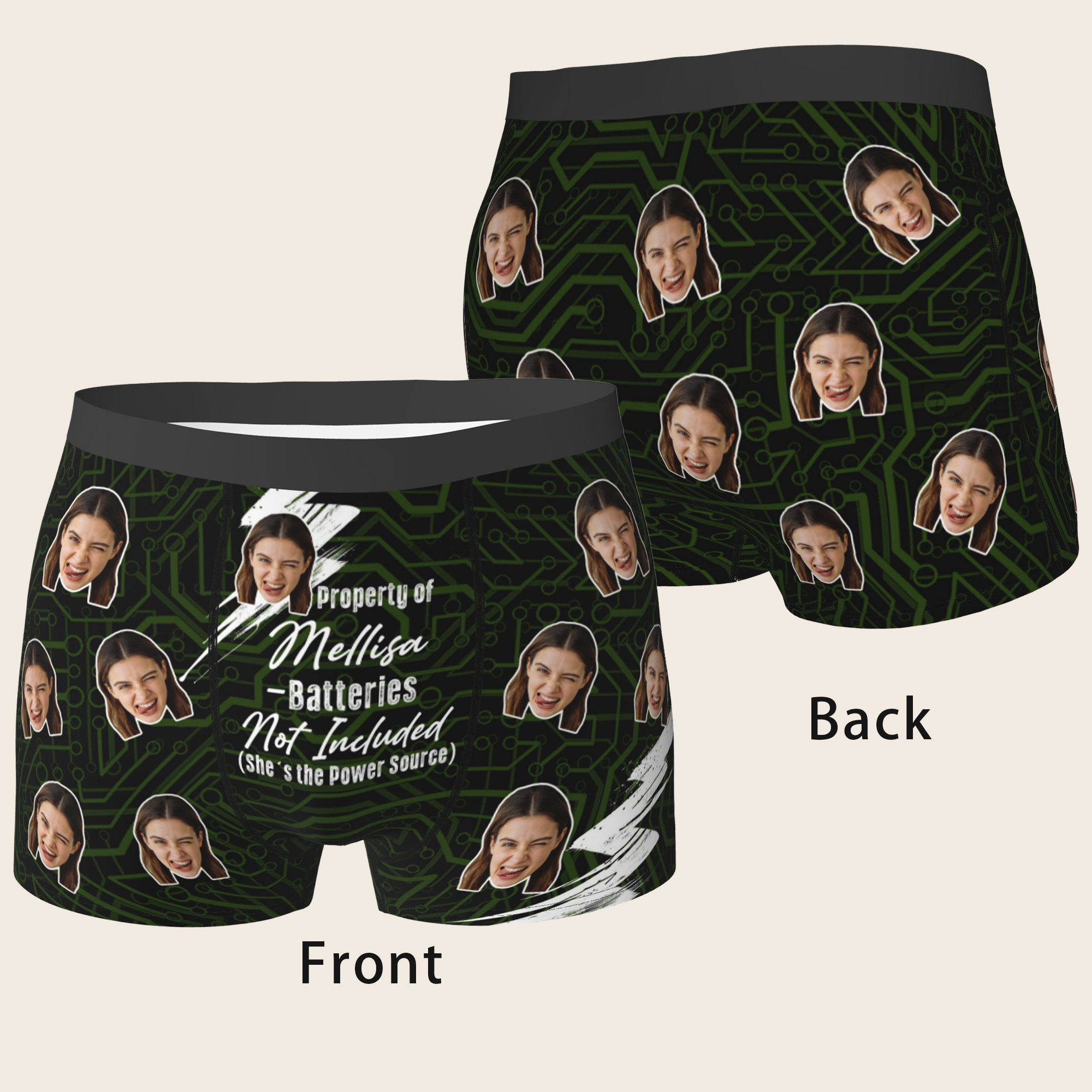 Caleçon Boxer avec Nom Caleçon Homme Cadeau d'Anniversaire de Saint Valentin pour Petit(e) Ami(e) Marié(e)