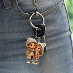 Porte-clés personnalisé en acrylique avec nom et personnage de dessin animé Utilisation quotidienne Cadeau d'anniversaire de la Saint-Valentin pour couple Petit(e) ami(e) Petite amie