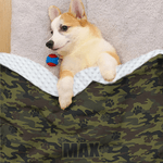 Personalized Camouflage Paw Print Soft Pet Blanket with Name Home Decor Birthday Adoption Anniversary Gift for Pet Owners
