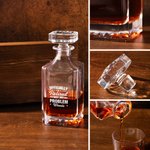 Personalized Officially Retired Not My Problem Whiskey Decanter with Name Bar Accessory Retirement Gift for Men Whiskey Lovers