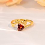 Gepersonaliseerde Geboortesteen Roze Hart Sterling Zilveren Ring met Gegraveerde Tekst Sieraad Moederdag Verjaardag Verjaardagscadeau voor Vrouwen