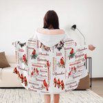 Gepersonaliseerd Een knuffel uit de hemel kardinaal Zachte capuchondeken met naam Herinneringsgeschenk Kerstcadeau voor familie