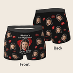 Personalized Funny Face Photo Brief Boxer Men's Underwear with Name Valentine's Day Anniversary Birthday Gift for Husband Boyfriend