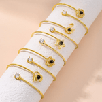 Personalized Heart Star Swan Design Photo Micro-Projection Adjustable Cuff Bangle Dainty Jewellery Anniversary Birthday Gift for Women