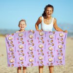 Personalized 67 Meme Oversized Microfiber Beach Towel with Face Photos Beach Party Essential Birthday Gift for Gen Z Teenagers Friends
